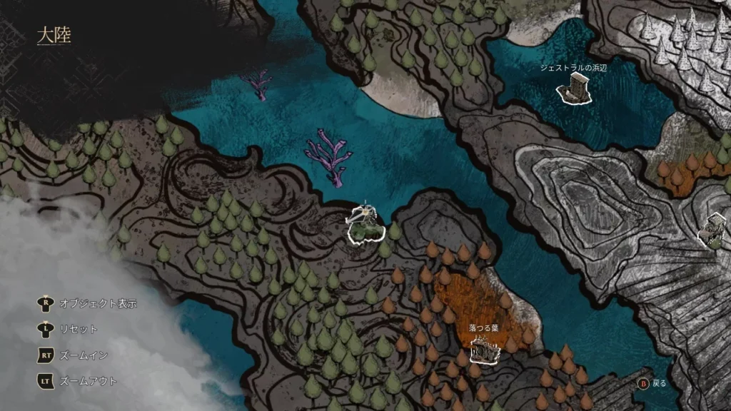 浮かぶ墓場の位置（マップ）