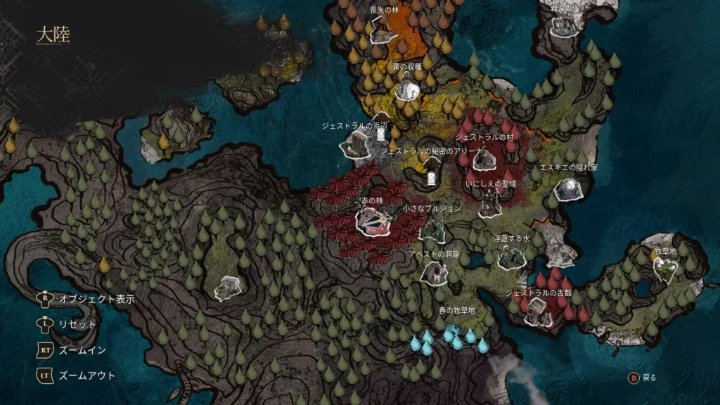 赤の林の場所の地図