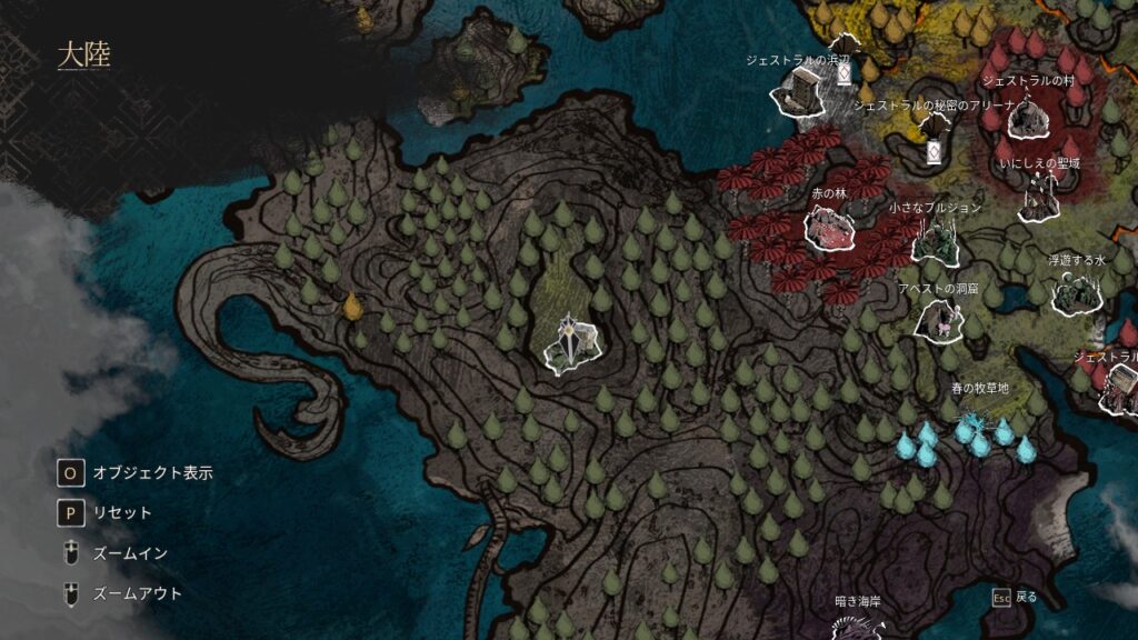 噴水の場所の地図